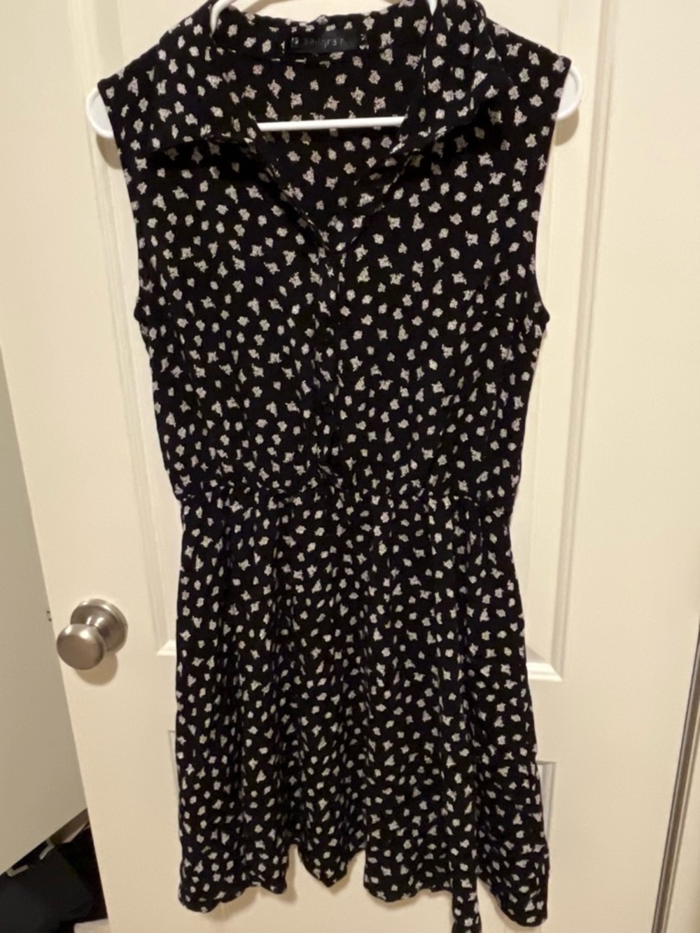 Allegra K Black Mini Dress with White Heart Print